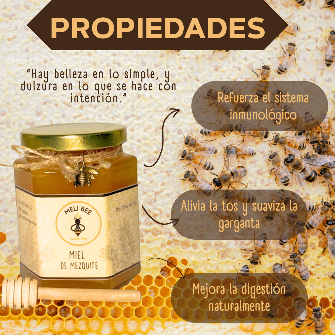 Miel de Abeja Pura Flor de Mezquite 250 mL - Meli Bee Nature Shop - Meli Bee Nature Shop